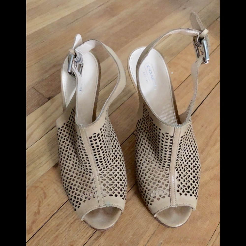 Coach Laser Cut Sandal Bootie - Nude